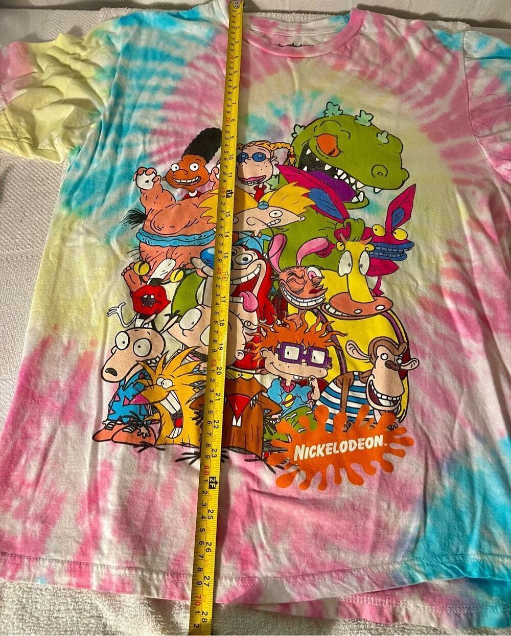 Nickelodeon 1990’s Themed Tye Dye Tshirt Graphic Print Size Medium - Picture 10 of 10